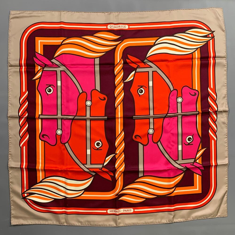 HERMES Multi-Color Print Silk Scarves